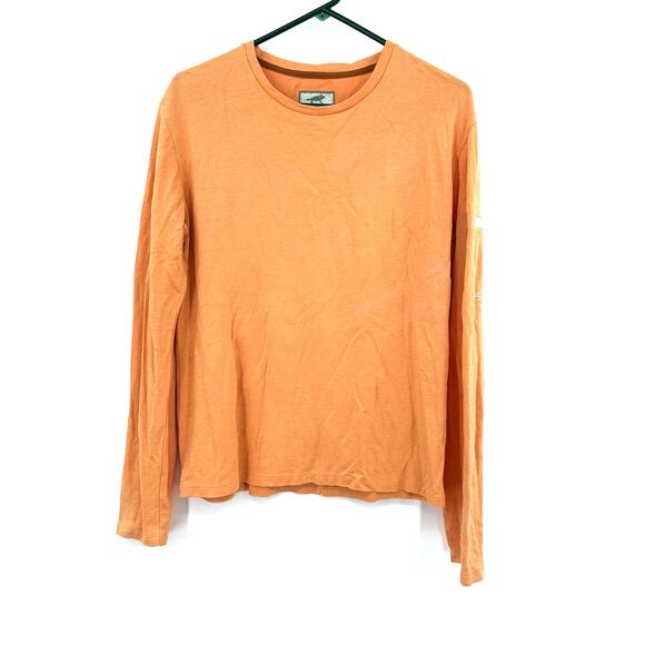 Toad‎ & Co Horny Toad Size Large Long Sleeve Crew Neck Shirt Top Tee Orange - Picture 1 of 4